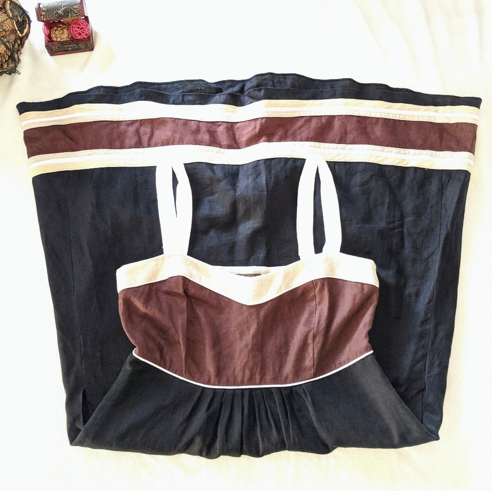 Fenn Wright Manson Black & Brown Linen Dress 10